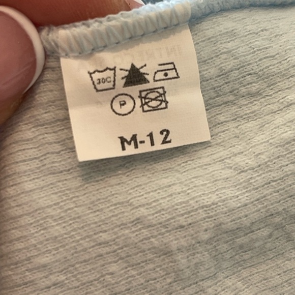 Cozy Designer Baby Outfit PAPERMOON mini Size 12 Months Light Blue Warm - Picture 14 of 16